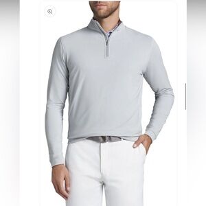 NEW PETER MILLAR Crown Sport Perth Performance Quarter Zip In British Grey M